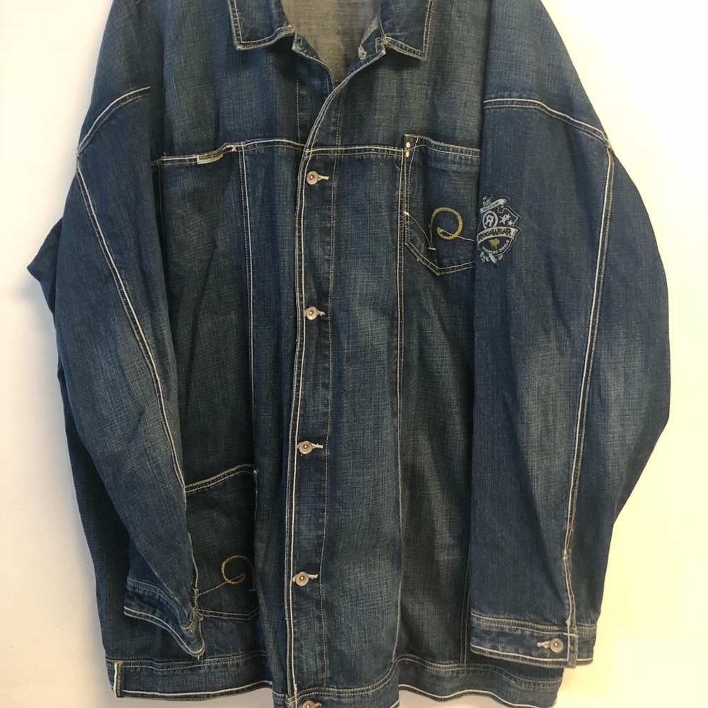 Men plus trendy rocawear jeans jacket 4x 5 xl